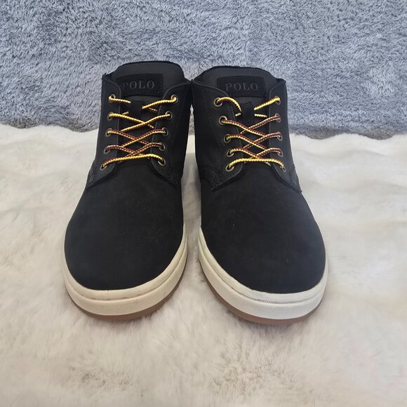 Polo Ralph Lauren Black Nubuck Canvas Sneaker Boot Men's Sizes NEW Quiet Luxury - Picture 6 of 10